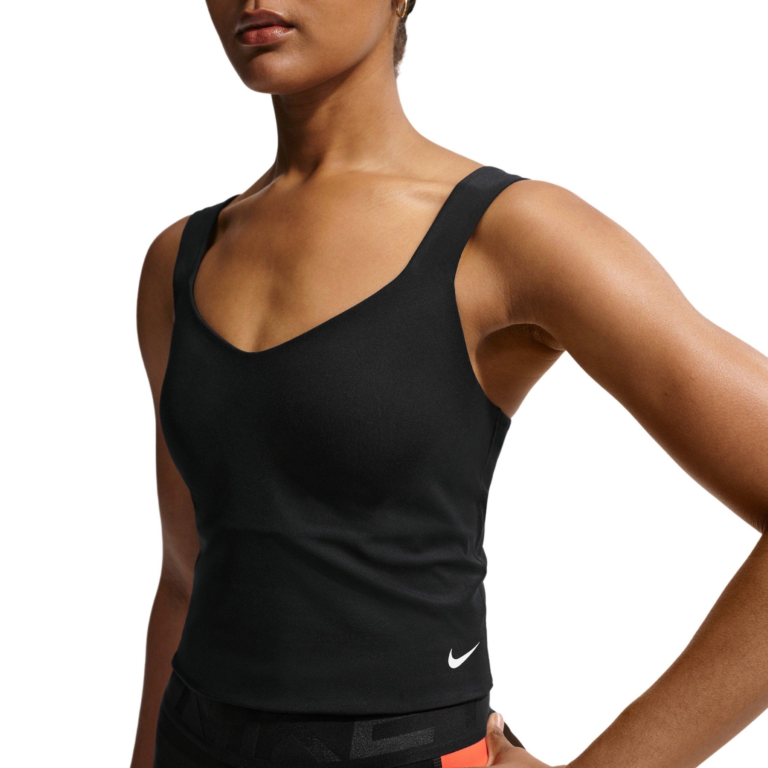 Nike Women's Pro Sculpt Medium-Support Padded Sports Bra Tank - BLACK/WHITE